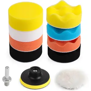 3 Inch Drill Buffing Pad, 11 count   Polishing Pads Kit, Drill Buffer Polisher Attachment Buffing Kit for  Polishing, Waxing, Sealing Glaze