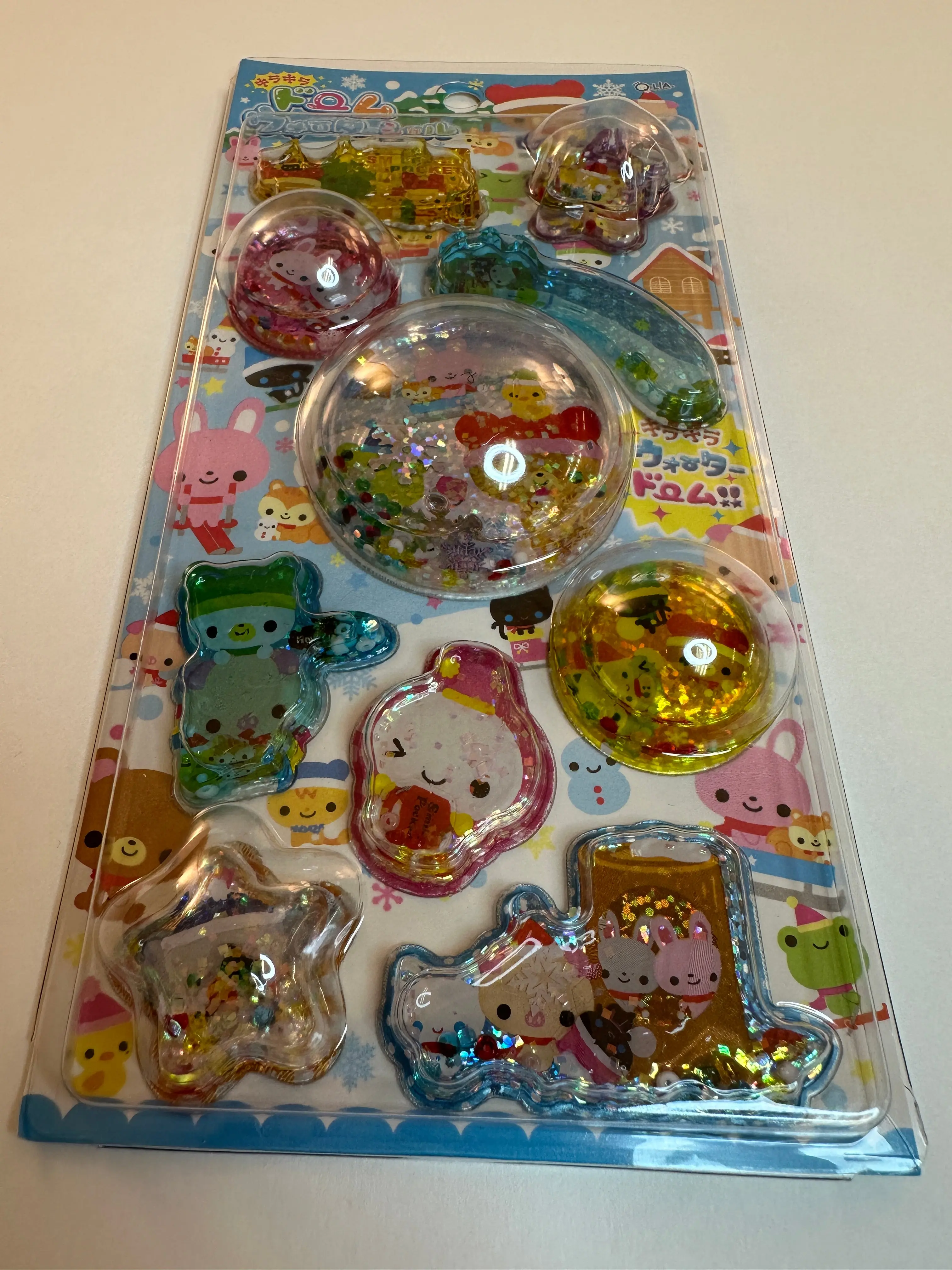 Q-Lia Vintage Winter Animals VERY Rare Extra 3D Water Shaker Sticker Sheet sticker pack