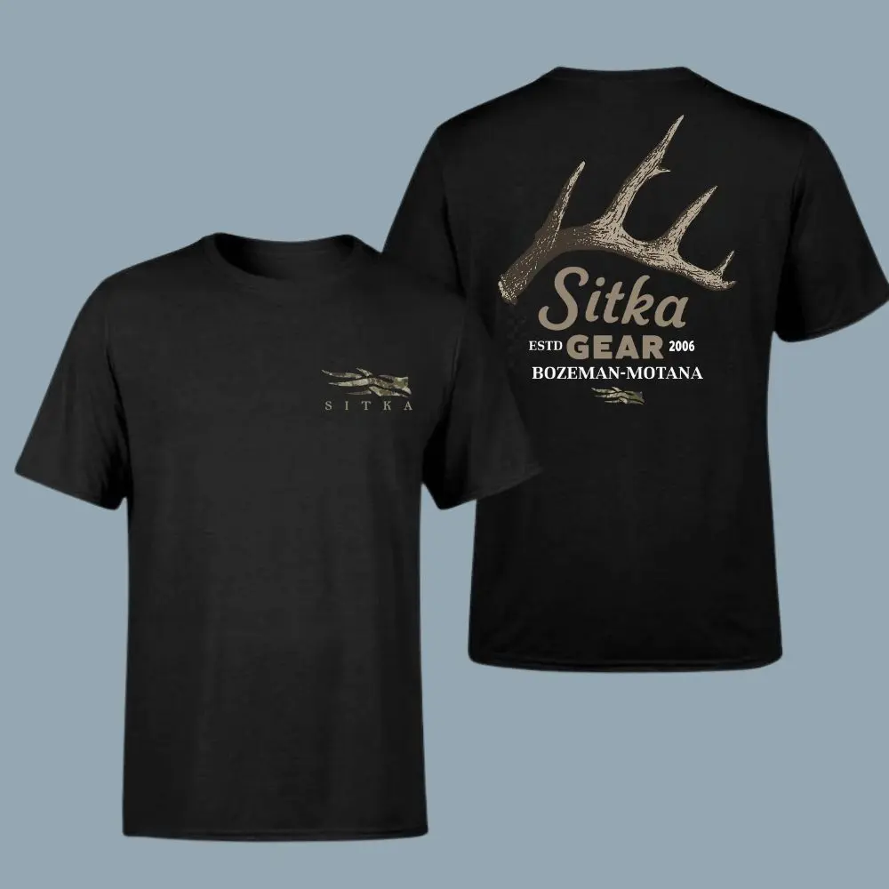 Sitka Gear T-Shirt, Hunting Antler Graphic Tee, Outdoor Lifestyle Shirt, Casual Fit for Men, Gift for Dad