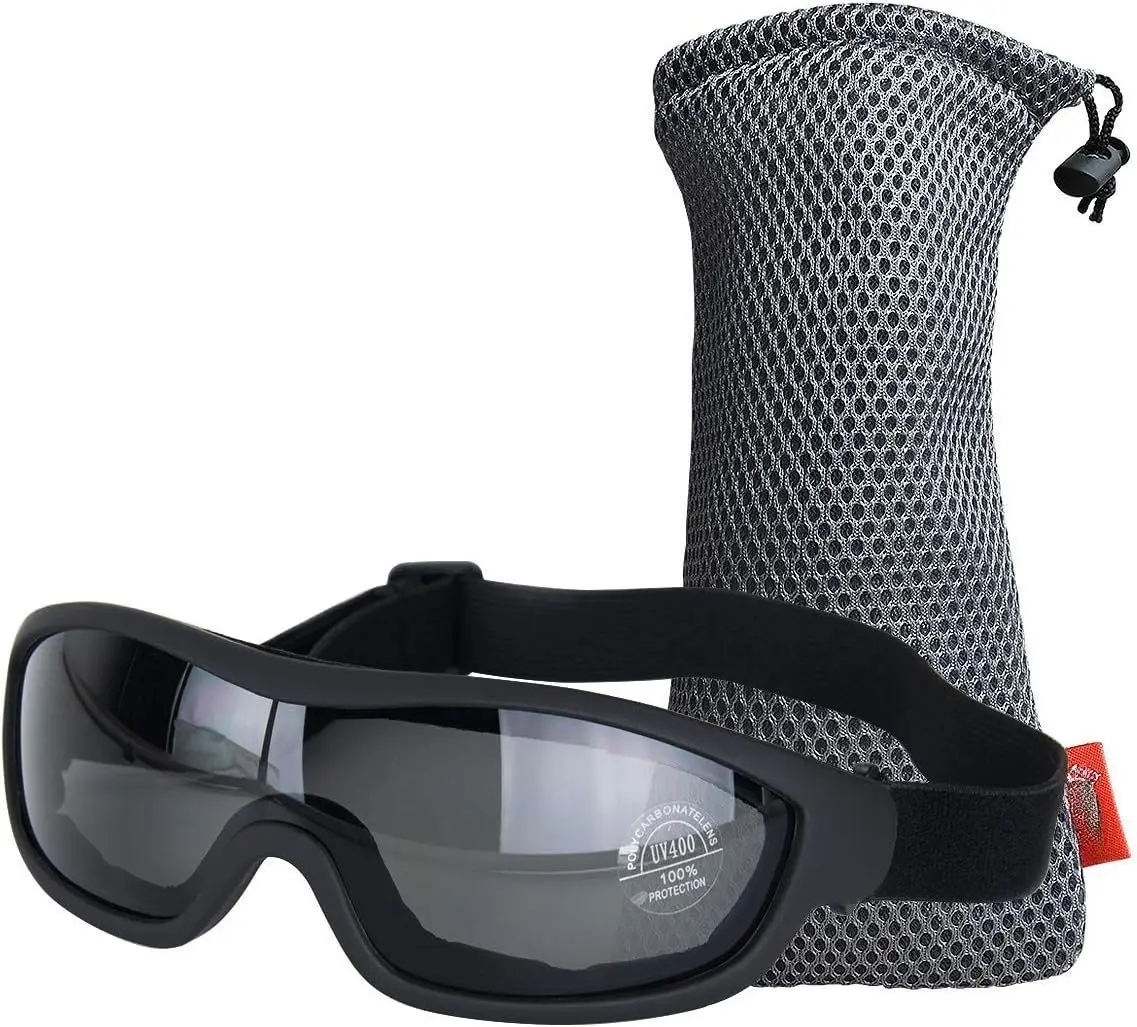 Goggles - UV Protective Outdoor Glasses, Dust-proof Combat Goggles (Deep Black)