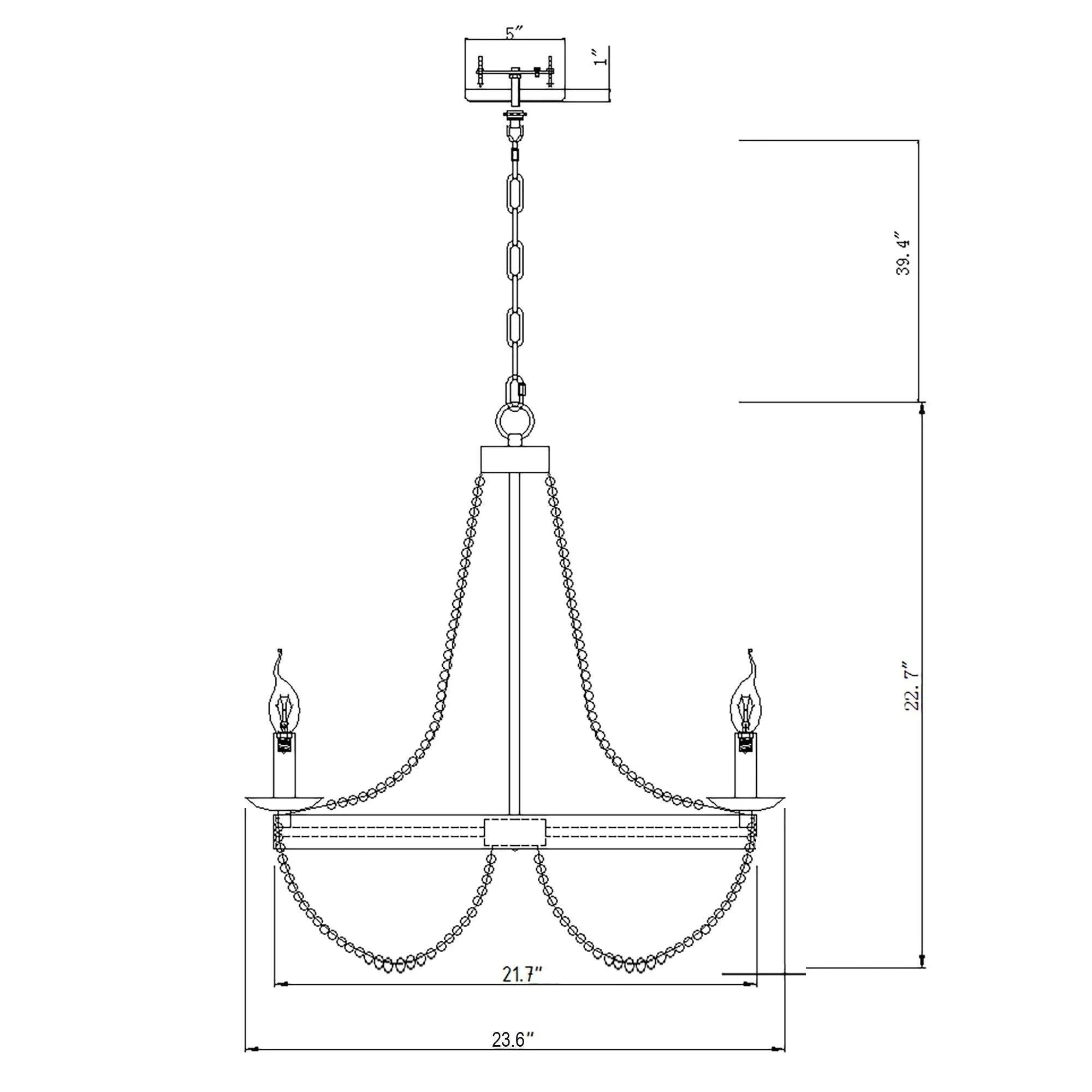 Chokio 6-Light Wood Bead Chandelier Handmade Farmhouse Pendant for Dining Room Living Room