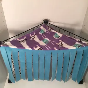 Corner Curtain Rat Guinea Pig Rabbit Hedgehog 14”x14” Fleece with Eyelets & Binder Rings, Reversible Design, Ready to Use