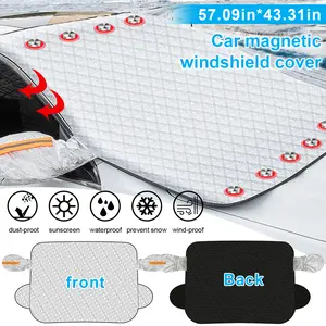 Car Windshield Snow Cover Ice Frost Guard Removal 9pcs Magnetic Windscreen Cover Wiper Protector in All Weather Fist Most Cars exterior protection accessory