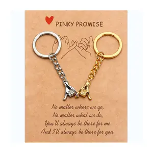 Pinky Promise Gift Matching Couple Gifts Valentines Day Gifts for Him Her Boyfriend Girlfriend Best Friend Matching Keychains for Couples Wife Husband One Year Anniversary Christmas Birthday Gifts 2pcs