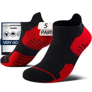 5 Pairs of Men's Thick Cotton Ankle Socks, Odor-resistant, Sweat-absorbent, Shock-absorbing, Protecting the Ankles. Suitable for Autumn and Winter Sports, Hiking, Mountain Climbing, Daily Wear. Ideal Christmas gift.