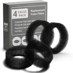 4-Pack Cat Fountain Sponge Filters, Washable Foam Replacement Pads for Stainless Steel Pet Water Dispenser, Durable & Odor-Resistant, Universal Fit for Most Pet Drinking Fountains two  dogs  one  leash dog  products two  dogs  one  leash dog cat pet toy