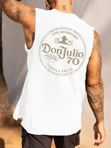 Men's Regular Fit Tank Top, Casual Street Sleeveless Top for Summer, Menswear for Daily Wear, Streetwear, Graphic Tanktop, Streetwear Tank Vest, Casual Tank Tops