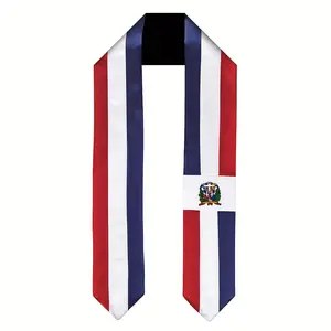 EastJia Lightweight Dominican Republic Flag Graduation Sash - Unisex USA-Made Academic Shawl with National Emblem, Stripes, Premium Washable Reusable Polyester, Elegant Durable Design for Ceremonies, Cultural Celebrations, Ideal Keepsake