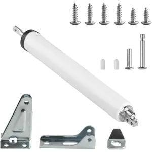 Pneumatic Screen and Storm Door Closer Kit, Heavy Screen Door Closers Closure forScreen Doors and Storm Doors Hardware Replacement, with Bracket & (White)
