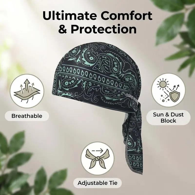 Paisley Cooling Headscarf Cap Set,Head Tie Quick Drying Cycling Cap Headband Moisture Wicking Pirate Hat Helmet Liner , Elastic Fit Hand Washable Multifunctional Outdoor Headwear for Athletes & Outdoor Enthusiasts Paisley Cooling Headscarf Cap Set,Head Tie Quick Drying Cycling Cap Headband Moisture Wicking Pirate Hat Helmet Liner , Elastic Fit Hand Washable Multifunctional Outdoor Headwear for Athletes & Outdoor Enthusiasts