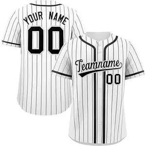 Custom Baseball Jersey Heat Transfer Team Uniform Softball Hip Hop Training Jacket Short Sleeve Open Front Sports Wear for Match