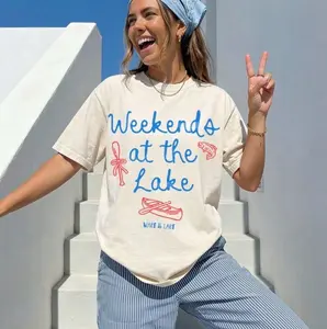 Comfort Colors Weekends at the Lake Shirt, Hand Drawn Lake Life Shirt, Boating, River Life, Lake Lover Tee, Trendy Summer