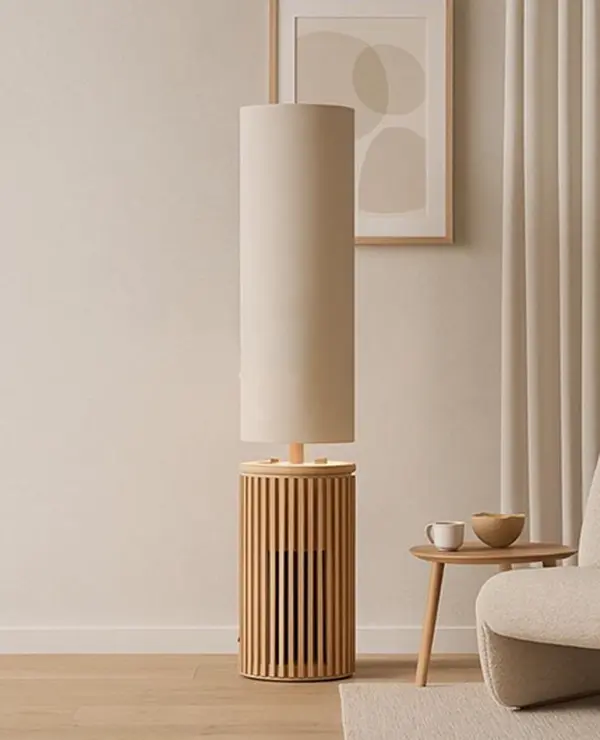 Auli 2.0 2-in-1 Adjustable Dual Mode Air Purifier with True HEPA Filter (Filter Life: 3 to 6 Months, Toolfree), 1200 Lumens LED Light Floor Lamp (Lamp Shade and Rod) for 1837 Sqft Living Room Decor, Residential Allergy Relief (Leather Tag Included)
