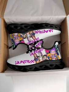 Kids K-Pop Huntrx Casual Sneakers, Textile Upper & Eva Sole, All-Season Comfortable Footwear, Casual Running Footwear, Unisex Children Shoes