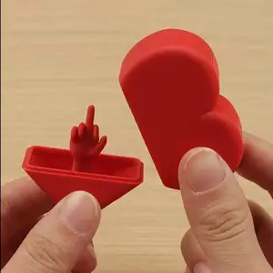 1pc Funny Heart-Shaped Middle Finger Gift Box, Gift,Middle Finger Surprise Gift Box, Funny Action,Funny Gag Gift, Funny  Gift Box Decoration Gift