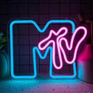 Mtv High Intensity LED Neon Wall Decor Lights, Adjustable Brightness USB Powered, Perfect for Living Room Bar Party Club Game Room Halloween Christmas Birthday Art Decoration