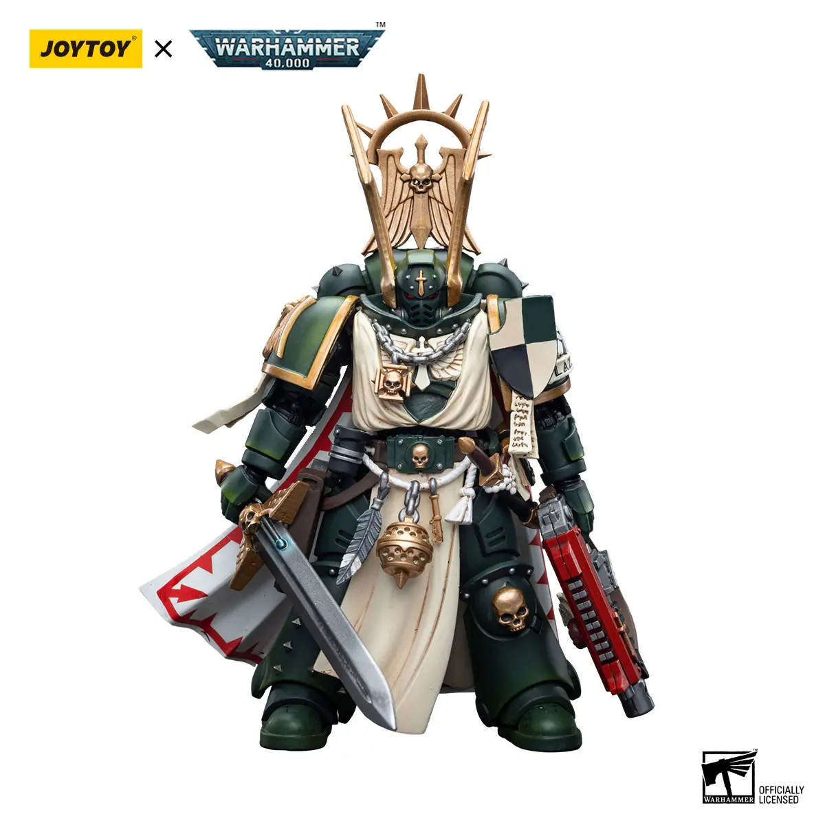 JOYTOY Warhammer 40000 1/18 Scale Dark Angels Master Lazarus Action Figure - 3D Character Articulated Figurines, Collectible Toy for Hobbyists, JT7684