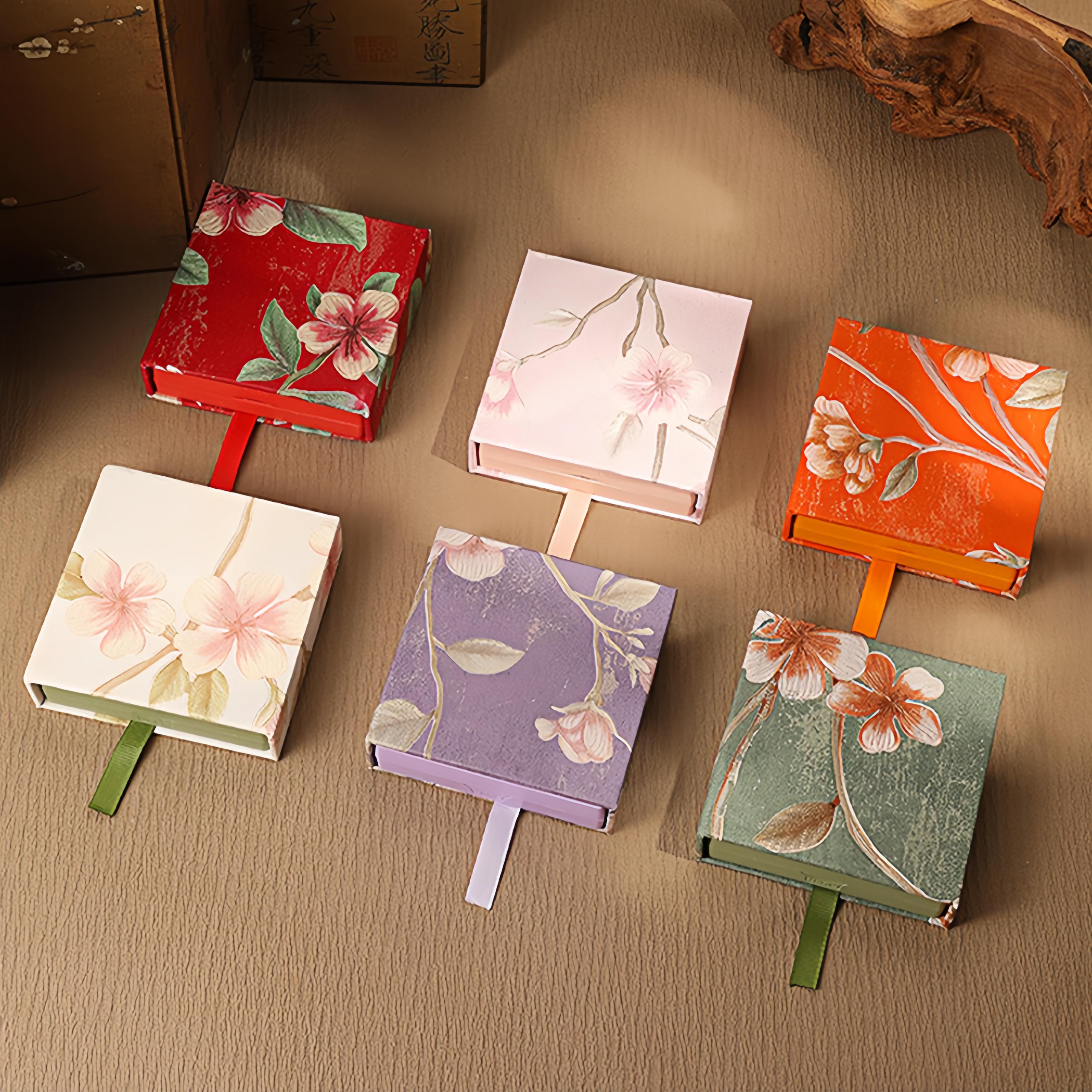 GEMRICH Floral pull-out box, PE film jewelry box, ring anti-oxidation storage box, bracelet floating display box, 3D embossed jewelry box