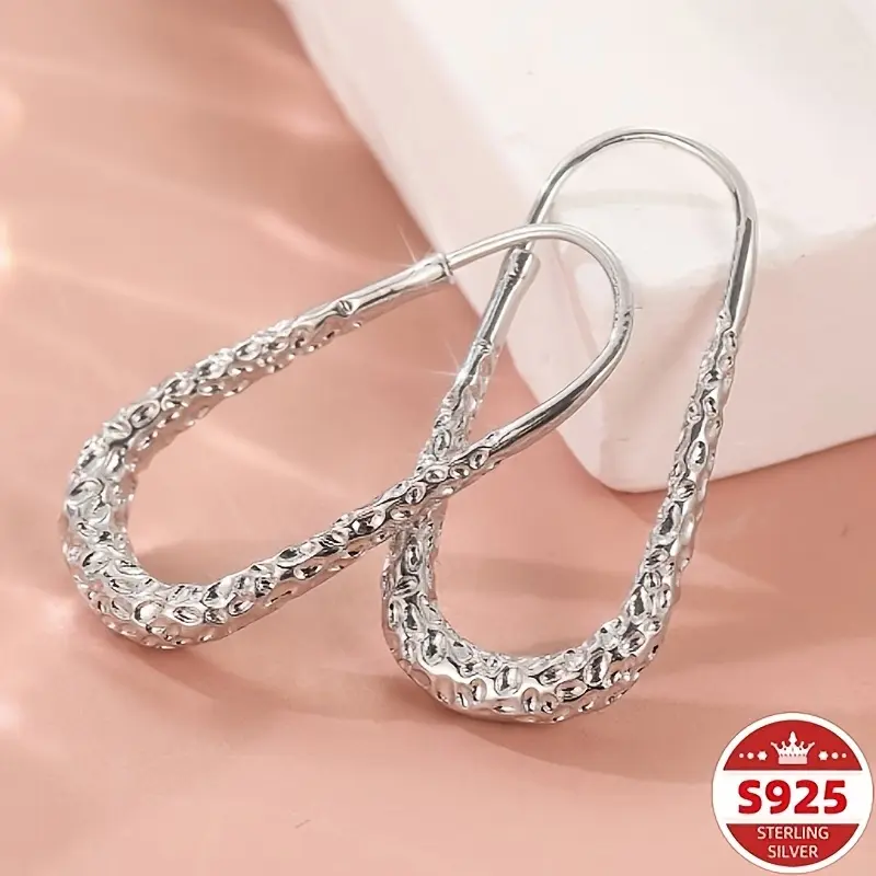 925 Sterling Silver Stud Earrings for Women, Minimalist Jewelry with a Simple Geometric Look, Modern Design for Daily Wear