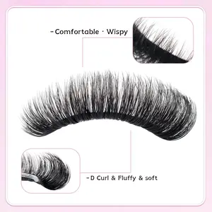 Handmade Strip Lashes, Fluffy Cateye Eyelashes, Dramatic Eyelash Extensions, Perfect Makeup Lashes, No Remover Needed, for Beginners & Professionals, False Eyelash Extensions