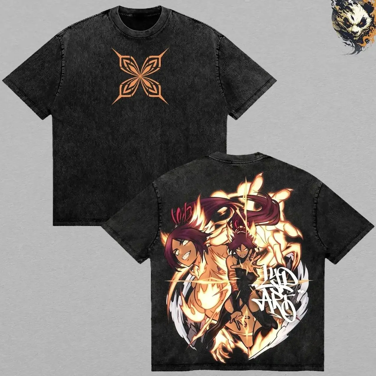 Yoruichi Shihouin Washed Tee – Bleach Anime T-Shirt, Shunpo Master Flash Step Lightning Combat Shunko Hand to Hand Battle Power Soul Reaper Vintage Streetwear Trendy Gift Anime Fan 4PB
