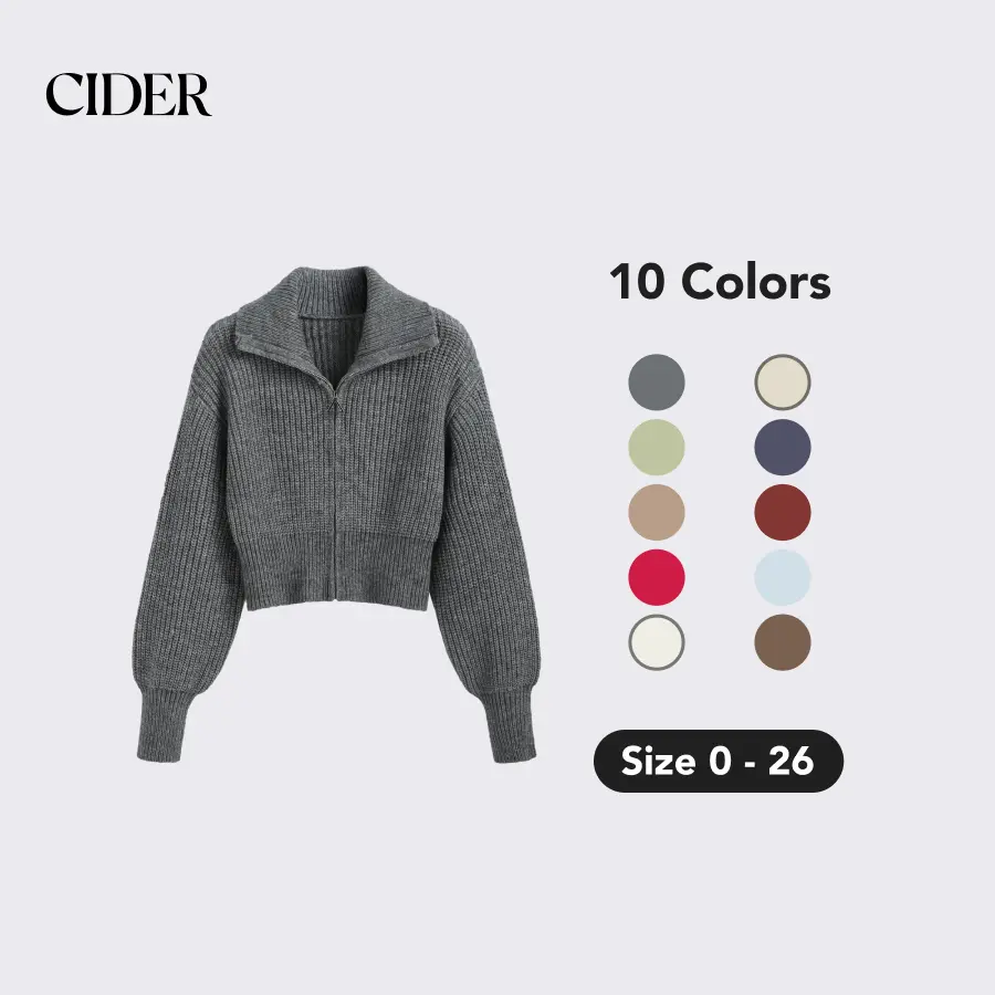 Cider Knit Polo Zipper Cardigan SummerFinds