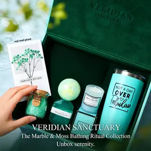 [Mother's Day gift] Elegant Spa Gift Set for Women, Beautiful Gift Box, Includes Insulated Mug, Scented Candle, Soap, Bath Bomb, Jar Bath Salt, Perfect Mother's Day Gift