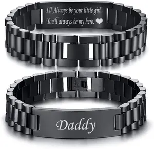 MP Masculine Watch Band Stainless Steel Link Bracelet Personalized Jewelry Gift for Men DAD Father Husband Boyfriend chain romantic cute cuban hip hop