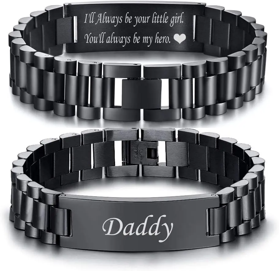 MP Masculine Watch Band Stainless Steel Link Bracelet Personalized Jewelry Gift for Men DAD Father Husband Boyfriend chain romantic cute cuban hip hop