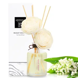 Aronica Twin Sola Diffuser 160ml - Muguet Bouquet Scent, Fragrance Decoration for Bedroom
