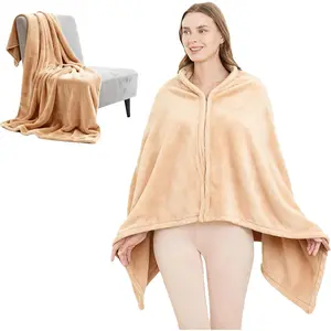 SNZ Wearable Blanket for and Mens, Comfy Flannel Poncho, Warm Shawl Wraps for, Birthday Gift Ideas
