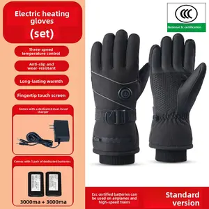 Electric heating gloves can touch the screen, five-finger heating, winter skiing, motorcycle riding, cold-proof heating, charging, warm commuting gloves