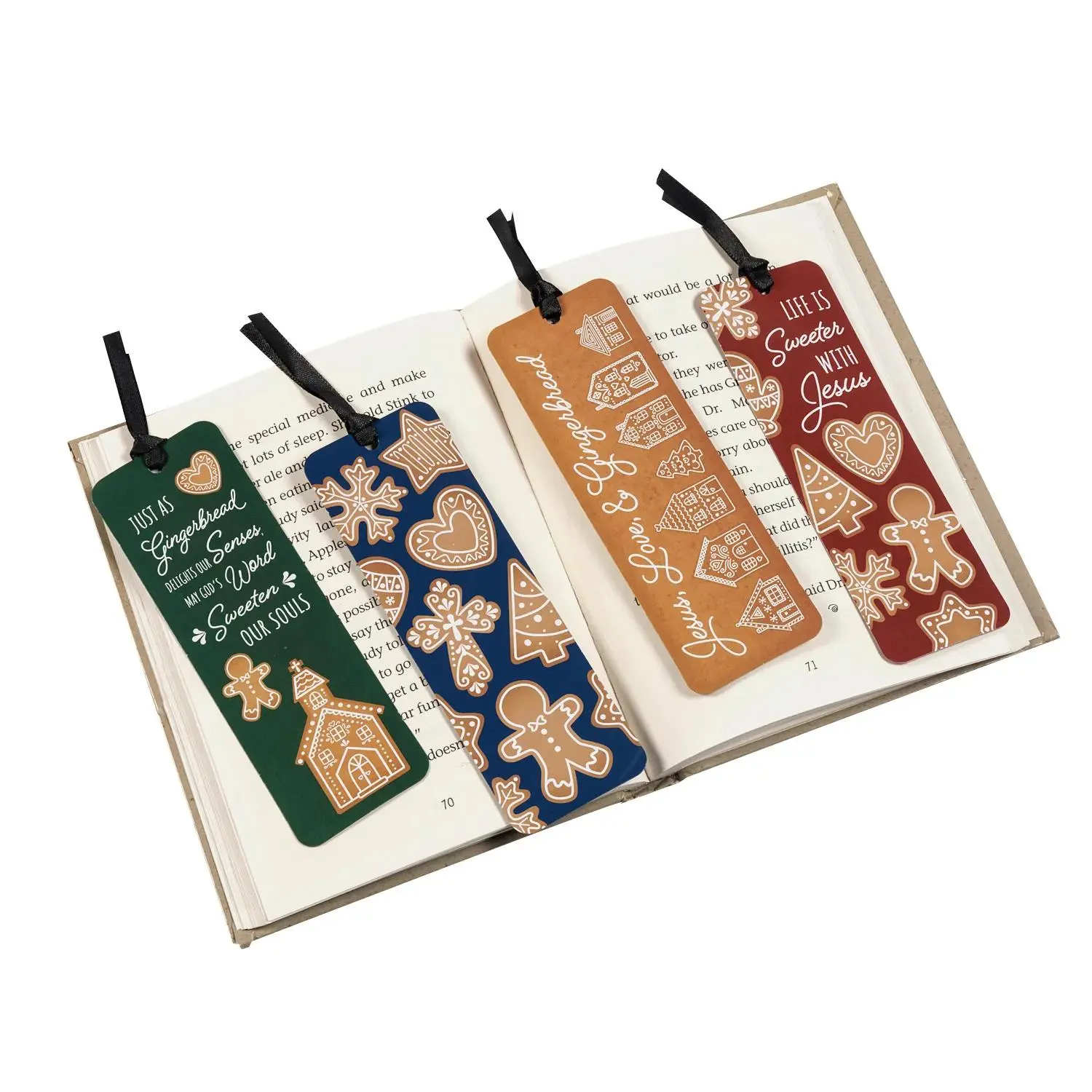 2" x 6" Bulk 48 Pc. Jesus & Gingerbread Bookmarks Assortment
