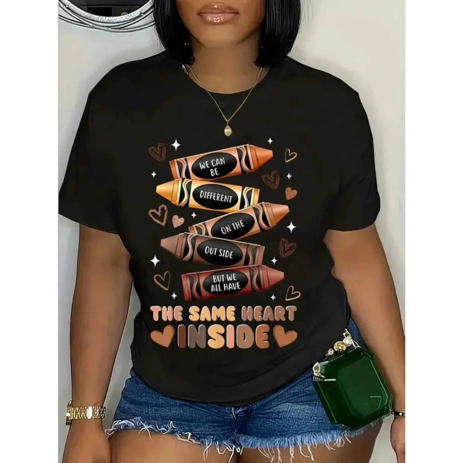 Celebrate Juneteenth and Black History Month with a 100 Cotton Heart Inside Women T Shirt