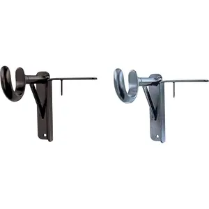 Tap Curtain Rod Bracket - No Drill Curtain Rod Brackets, -Free, Renter Friendly Curtain Rod Holder, No Screws, Easy to Install - As Seen  TV,  & Bronze - 4 Pack