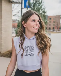 Sleeveless Crop Hoodie (Light Purple)