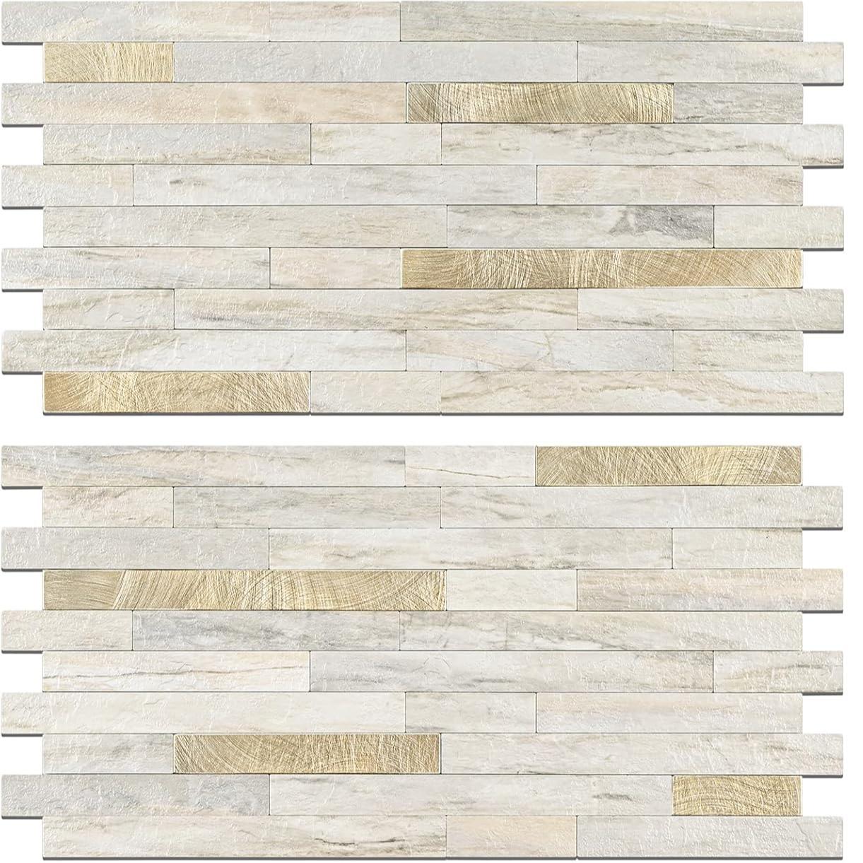 STICKGOO 20 Sheets Peel and Stick Backsplash Tile, Tile Stickers, Stick on Backsplash for Kitchen and Bathroom, Volakas