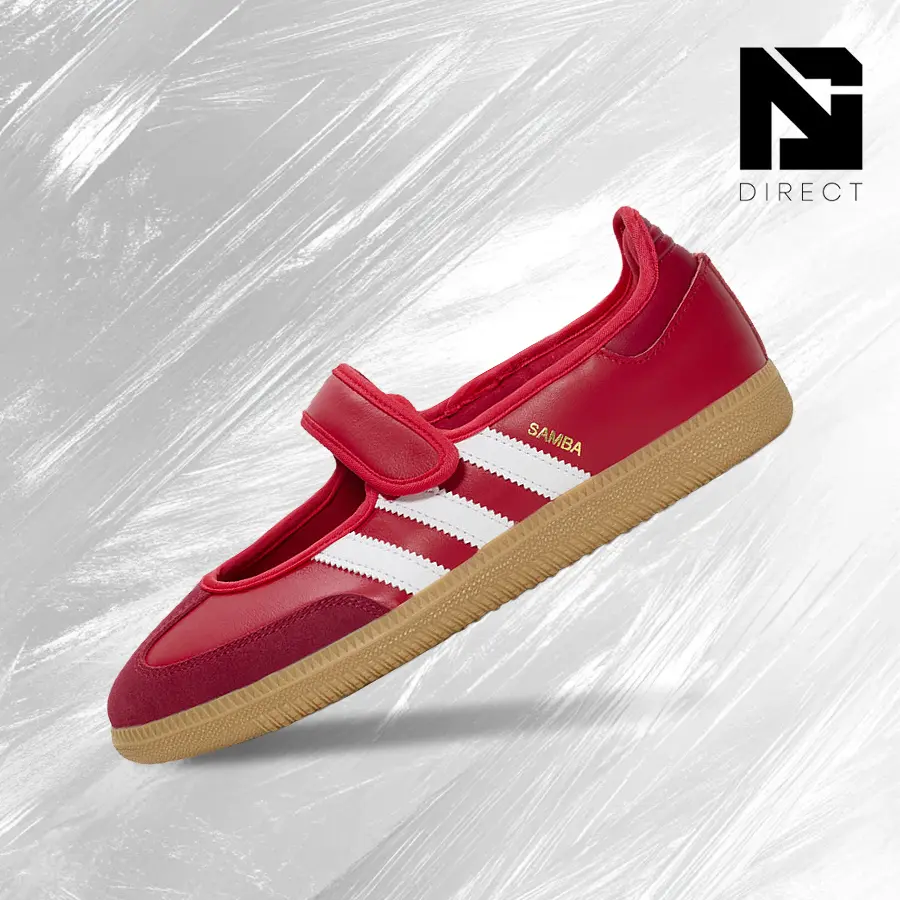 Adidas Samba Jane Scarlet White Gum (Women's) – Women's Lifestyle Sneakers – Shoes For Woman -Vintage -Spring & Summer-Inspired Running Shoes, Shock-Absorbing Comfort, Gym To Streetwear Casual Wear-back to school– JQ6446