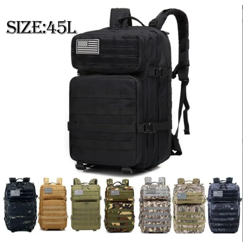 Tactical Military Backpack, Large-Capacity Waterproof Outdoor Pack with Multiple Compartments