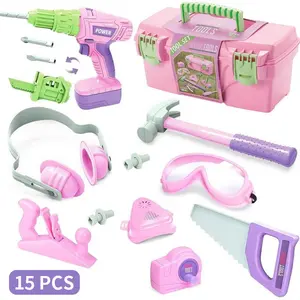 Tool Set, Toddler Pretend Play Toy, Construction Kit, Gift for Girls Aged 3+, Requires 2 Aa Batteries