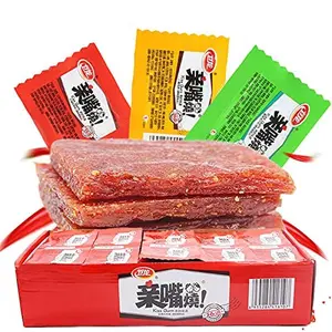 WeiLong Latiao Spicy Gluten Snack (Damianjin) 40-Pack | Chinese Style Braised Flavor Wheat Snack | Individually Wrapped Savory Chewy Snack | Wei Long Series Pack