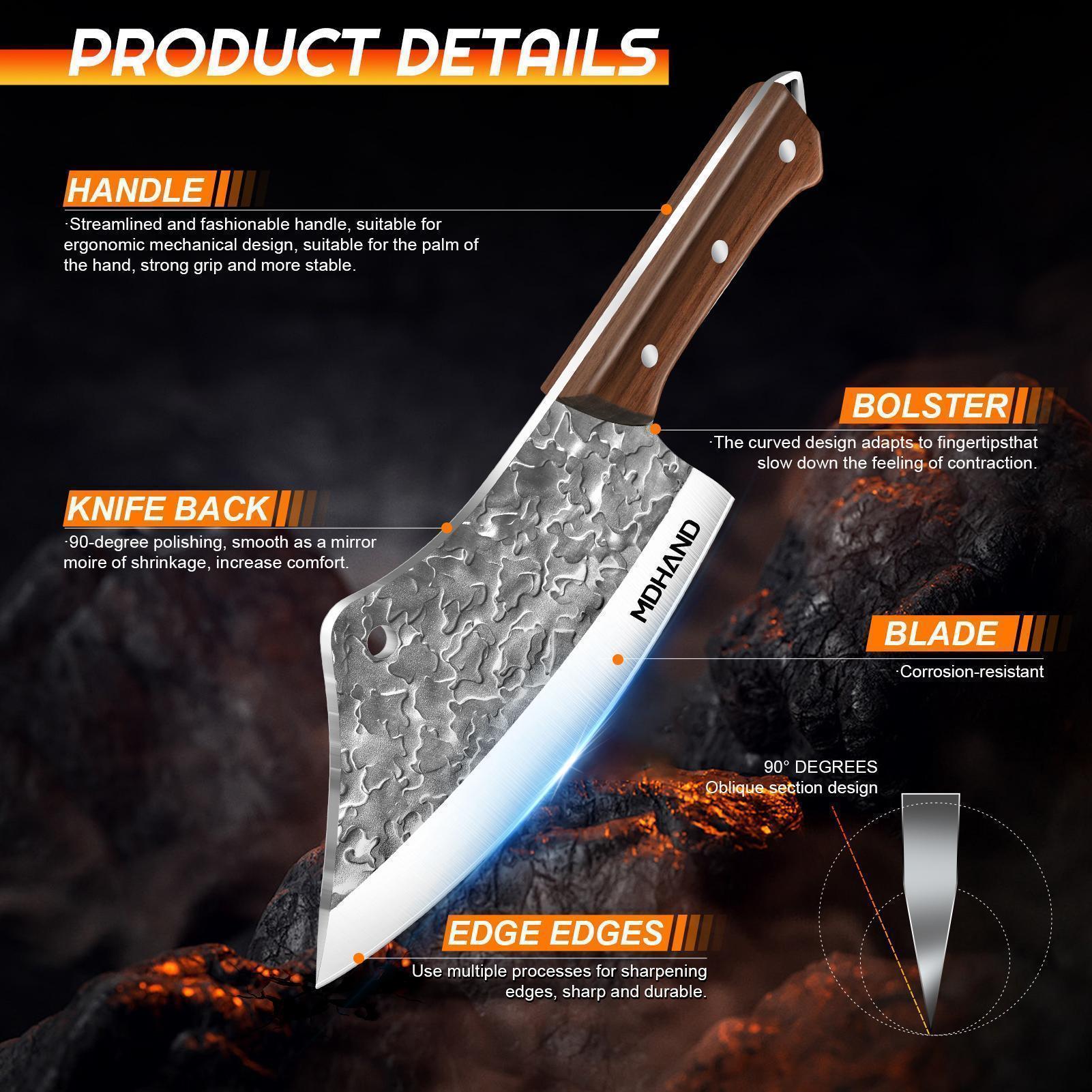 Kitchen Knife Set with Acrylic Block, Non-Stick High Carbon Stainless Steel, Sharp Blades for Meat, Slicing, Chopping, Ideal Gift for Women