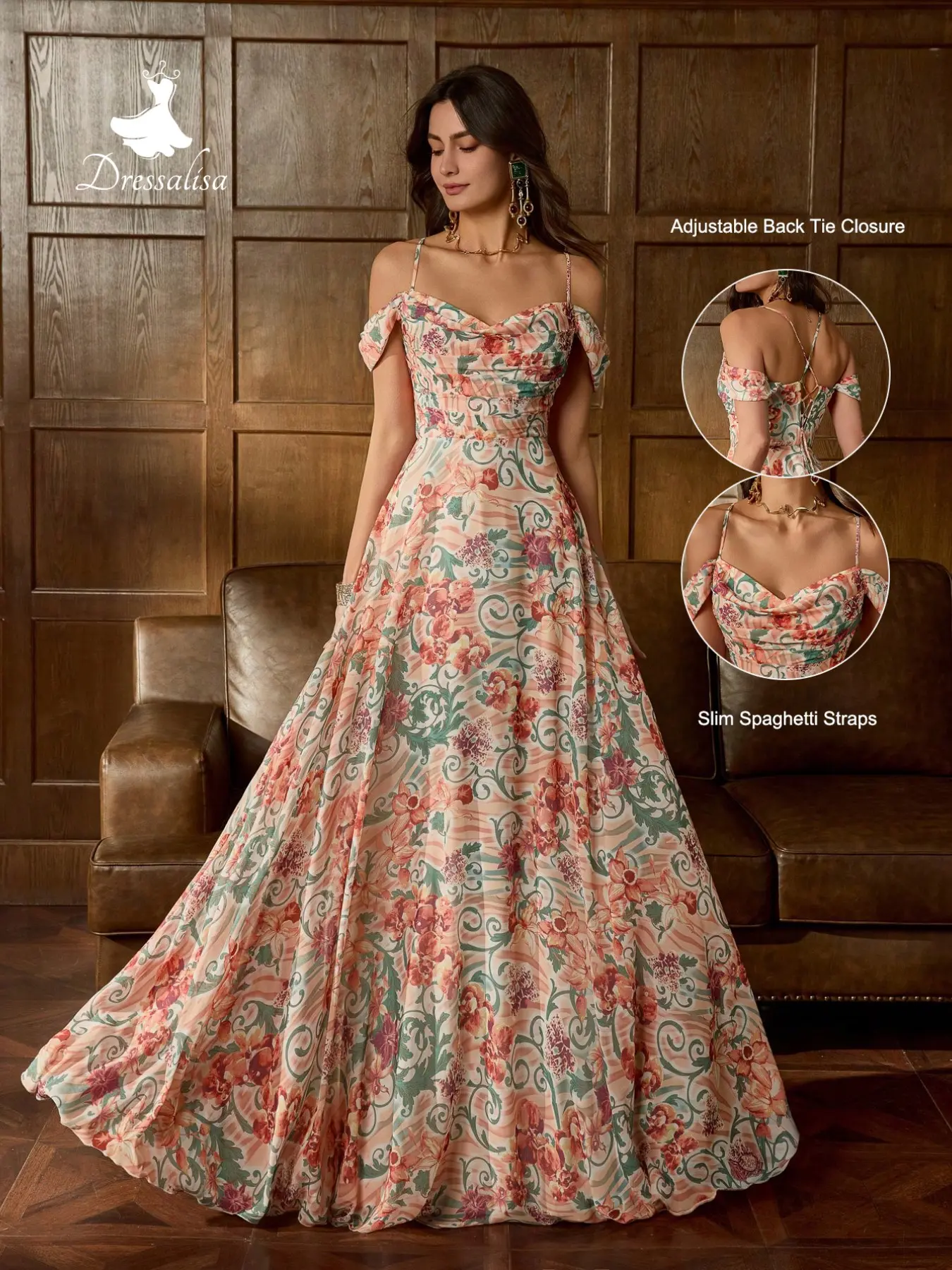 Elegant One Shoulder Floral Print A-Line Maxi Dress, Flowy Formal  Womenswear, Perfect for Weddings, Art Gallery Dinners, Charity Events, and  Celebrity Social Gatherings - TikTok Shop