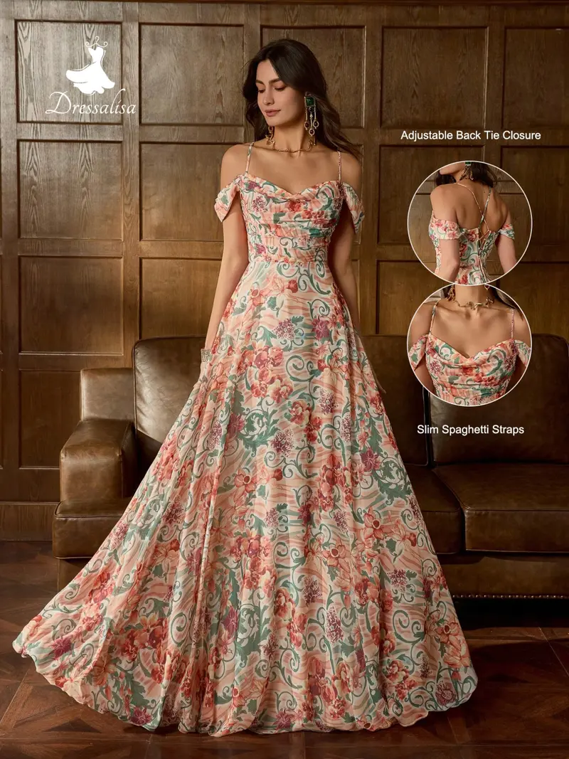 Elegant Floral Print A-Line Chiffon Lightweight Maxi Dress with Thin Straps, Fitted, Womenswear, Perfect for Summer Weddings, Garden Brunches, Beach Dates, Vacation Wear - TikTok Shop Elegant Floral Print A-Line Chiffon Lightweight Maxi Dress with Thin Straps, Fitted, Womenswear, Perfect for Summer Weddings, Garden Brunches, Beach Dates, Vacation Wear - TikTok Shop