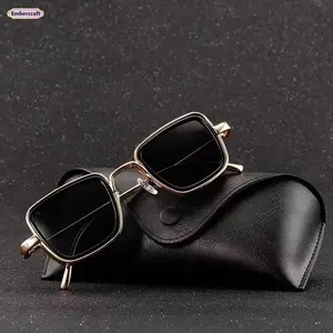 Vintage Square Full-Rim Polarized Sunglasses - Men's Classic Shades with Thick Frames, Metal Details, Lightweight Durable & Trendy Casual Design, UV Protection for Driving, Daily Wear,summervibes