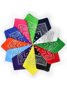 12pcs Retro Cashew Flower Paisley Square Headbands, Street Hiphop Headbands, Headbands, Pants, Outdoor Sports Headbands