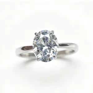 5CT Oval Cut Moissanite Ring | 925 Sterling Silver Adjustable Statement Ring  Adjustable Size6 to Size US12