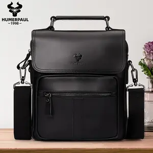 Hot selling styles gzcz Leather Crossbody Bag for Men, Mens Bag Messenger Bags Shoulder Bag for Outdoor Travel Business Crazy Horse Leather