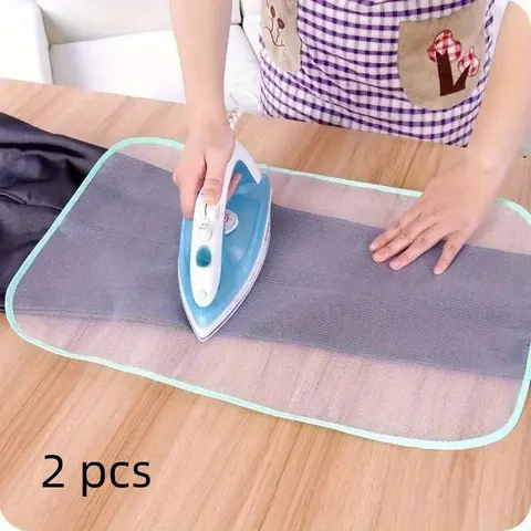 2‑Piece High‑Temperature‑Resistant Mesh Ironing Cloth, Heat‑Insulating Iron Protective Press Cloth for Household Laundry