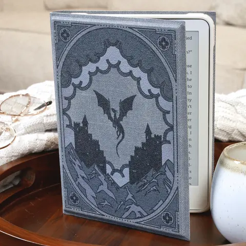 Bookish E-Reader Case: Wings in Ash & Ember | Fits Kindle Basic, Paperwhite, & Colorsoft | Includes Magnetic Shell & Built-In Stand